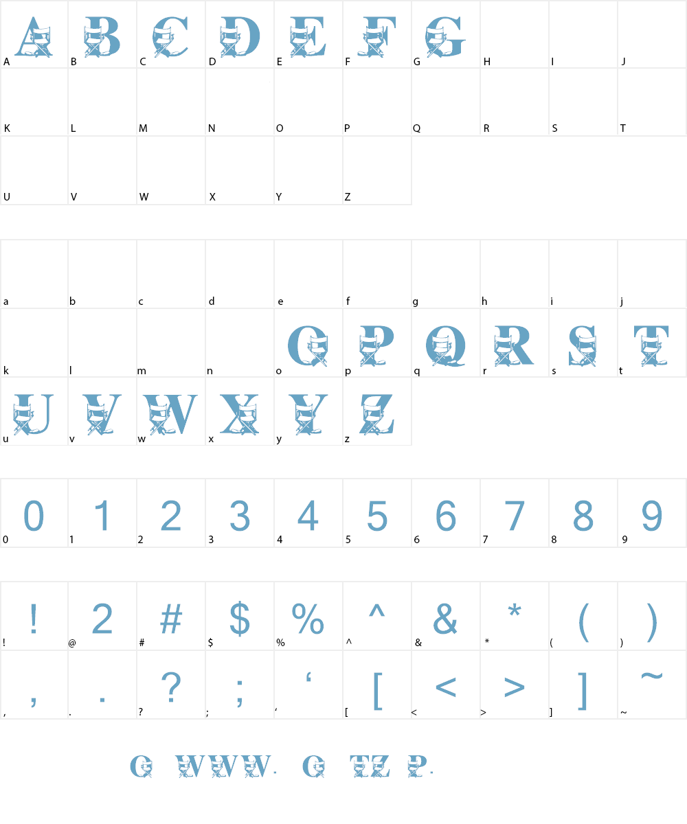 LMS Lights, Camera, Action Font Character